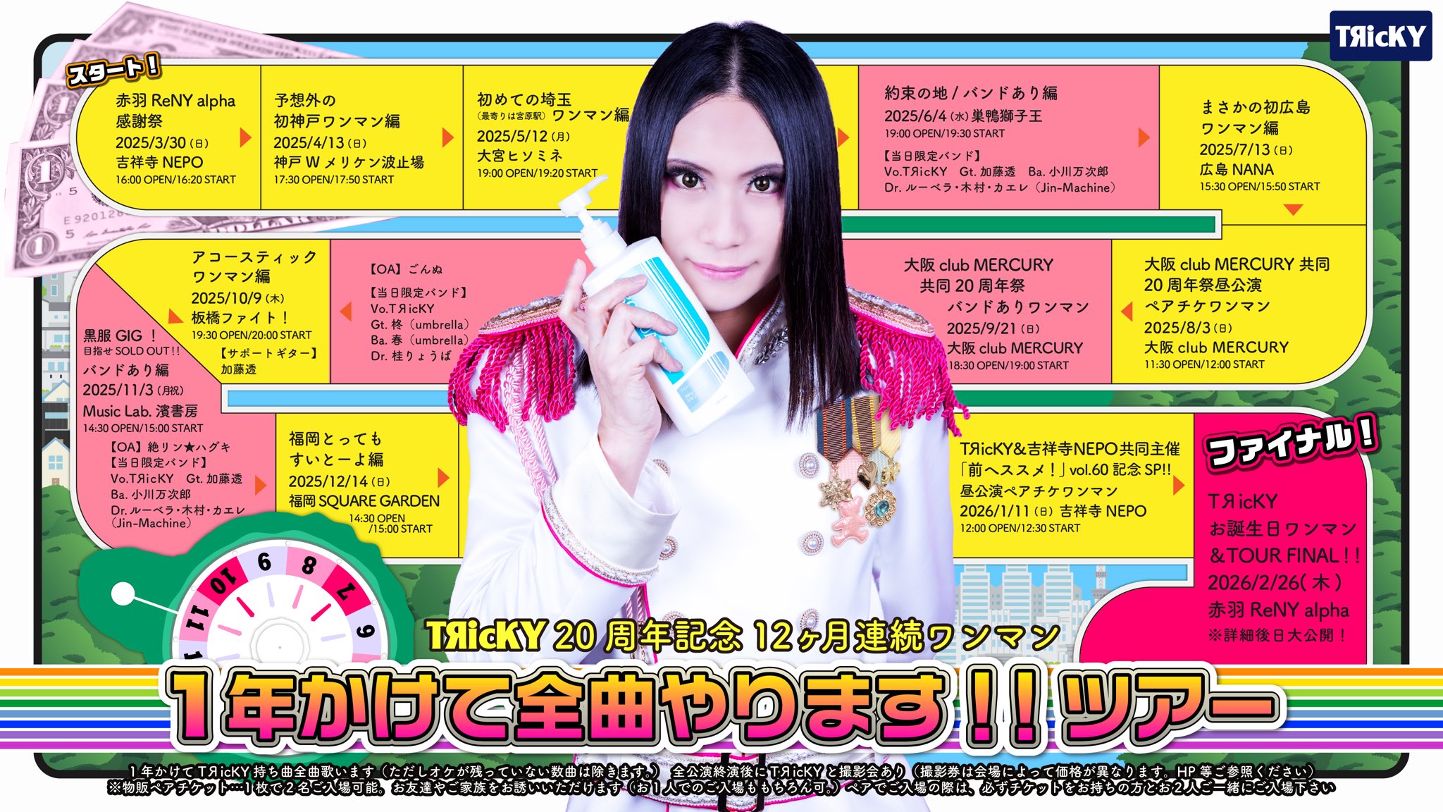 ＴЯｉｃＫＹ20周年記念12ヶ月連続ワンマン 『1年かけて全曲やります！！ツアー』～初めての埼玉（最寄りは宮原駅）ワンマン編～